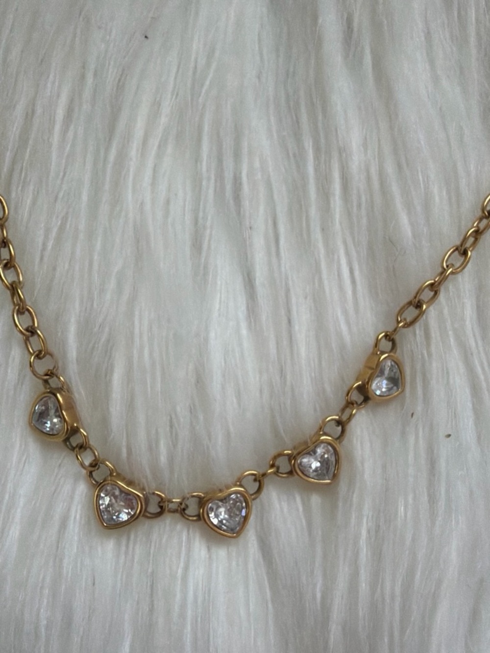 Gold Heart Crystal Necklace Jewelry